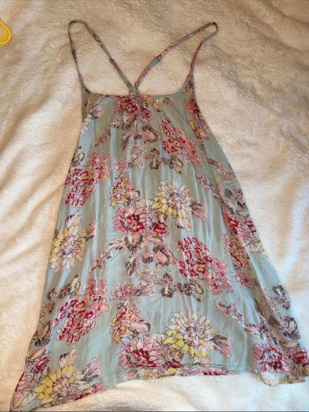 Billabong  medium Light Blue Floral Spaghetti-Strap Mini Dress